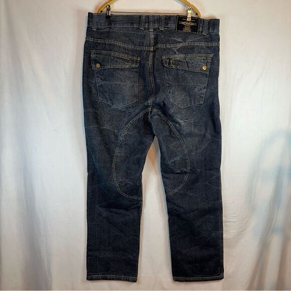 Phat Farm Jeans Men 42x32 Black Vintage Embroidered Classic Hip Hop Skater Biker - Picture 7 of 13